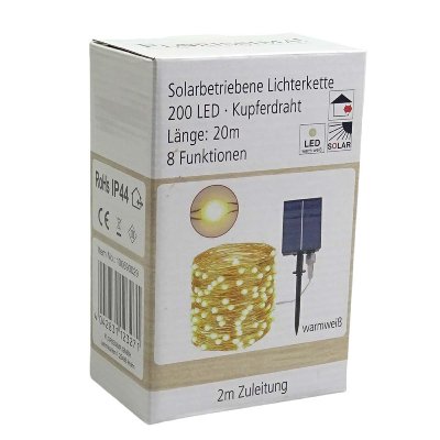 LED SOLAR KETTE 200 LICHTER L