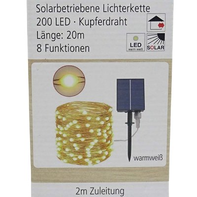 LED SOLAR KETTE 200 LICHTER L