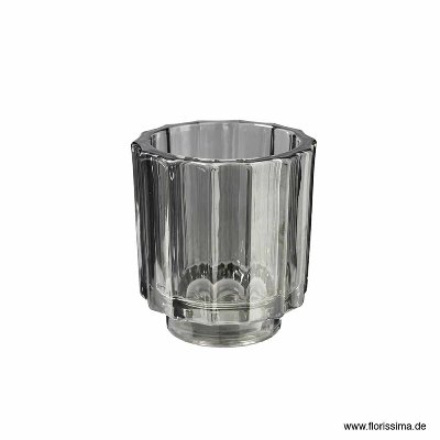 GLAS KERZENHALTER 7,8X8,5CM