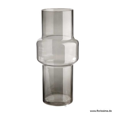 GLAS VASE RUND 12X30CM GRAU