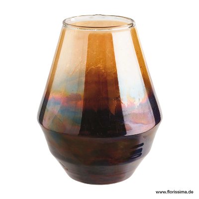 GLAS VASE GOLD LUSTER 16X20CM