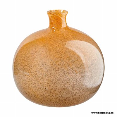 GLAS VASE KUGELIG 20X20CM GELB