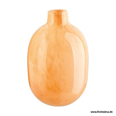 GLAS VASE RUND 23X34CM ORANGE