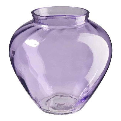 GLAS VASE BAUCHIG H 20CM LILA