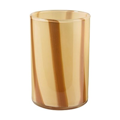 GLAS VASE RUND 10X15CM CREME