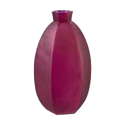 GLAS VASE RUND H 28CM ROT