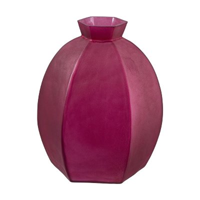 GLAS VASE RUND H 21,5CM ROT