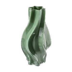 GLAS VASE RUND 16X32CM GRÜN