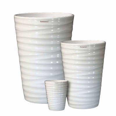 KERAMIK VASE 443 H 24 CM WEIß