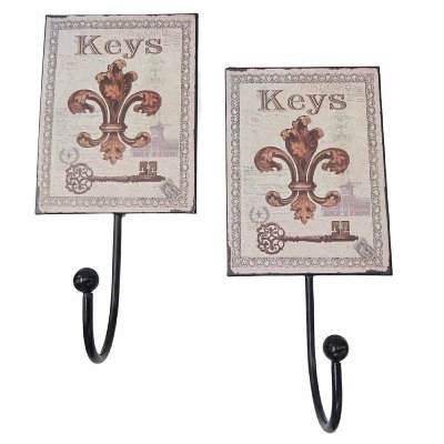 METALL WANDHAKEN "KEYS" L 19CM