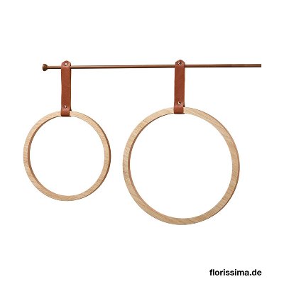 HOLZ RING MIT LEDERBAND S/2