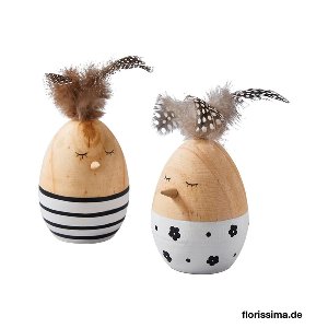HOLZ OSTEREI HUHN MIT FEDER