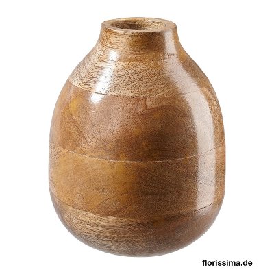 HOLZ VASE 11X17CM BRAUN