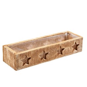 HOLZ BOX MIT STERNEN RECHTECK