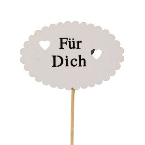 HOLZ STECKER FÜR DICH OVAL