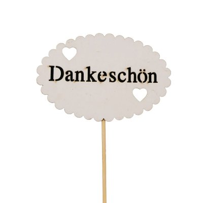 HOLZ STECKER DANKESCHÖN OVAL