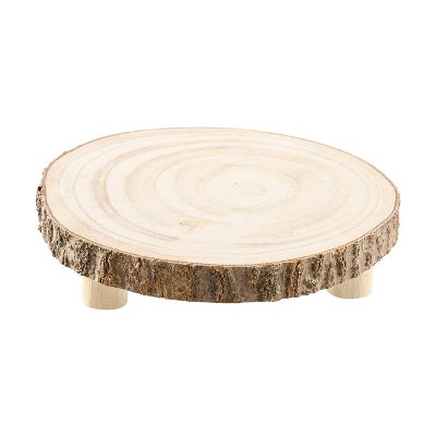 HOLZ TABLETT MIT FÜßEN RUND