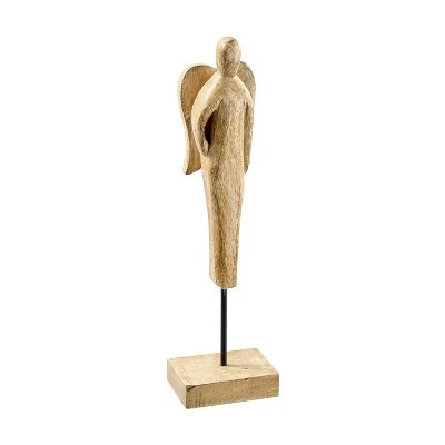 HOLZ ENGEL STEHEND 34X9CM NATUR