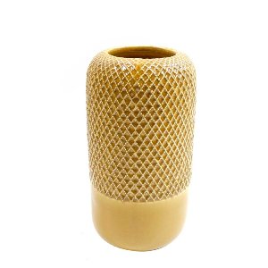 KERAMIK VASE 14X26CM SENF