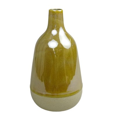 KERAMIK VASE 13,8X25,3CM GELB