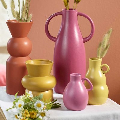 KERAMIK VASE MIT GRIFF RUND