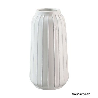 KERAMIK VASE RILLEN 14X27CM