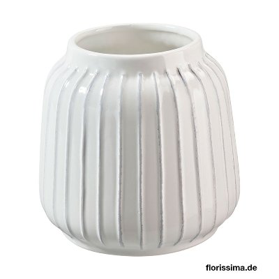 KERAMIK VASE RILLEN 16X16CM