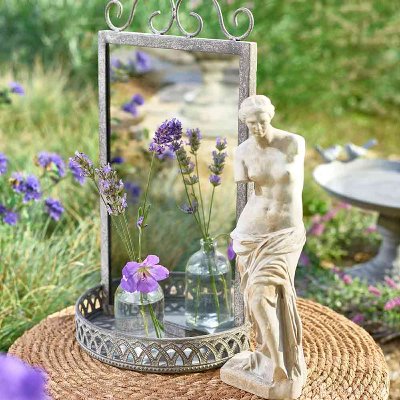 ZEMENT STATUE FRAU H28,5CM