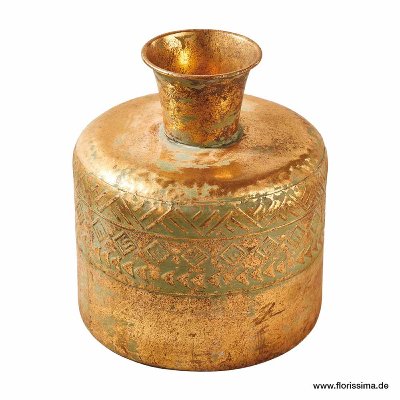 METALL VASE 22X25CM GOLD