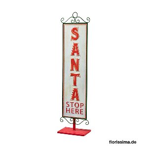 METALL SCHILD STEHEND SANTA