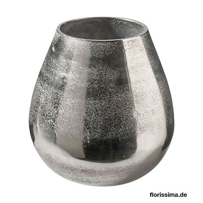 ALU VASE RUND 22X23CM SILBER