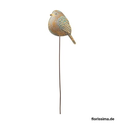 METALL VOGEL AM STAB 32CM GOLD