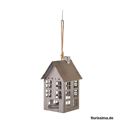 METALL HAUS 12X21CM GRAU