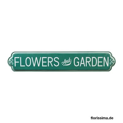 METALL SCHILD FLOWERS GARDEN