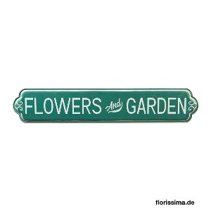 METALL SCHILD FLOWERS GARDEN