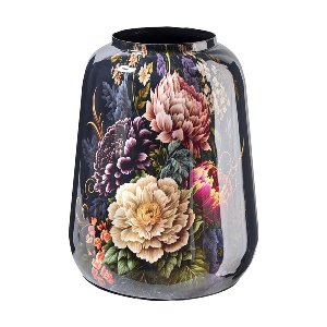 METALL VASE BLUMENMUSTER