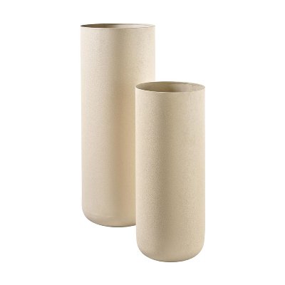 METALL VASE S/2 H60/80CM CREME