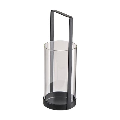 METALL WINDLICHT MIT GLAS UND