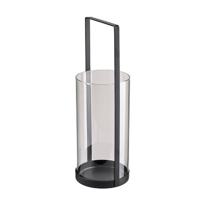 METALL WINDLICHT MIT GLAS UND