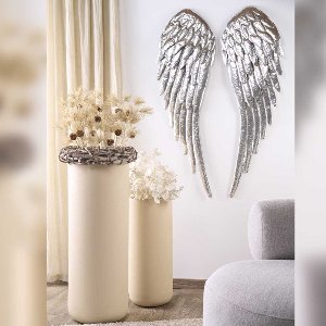 METALL VASE S/2 H60/80CM CREME