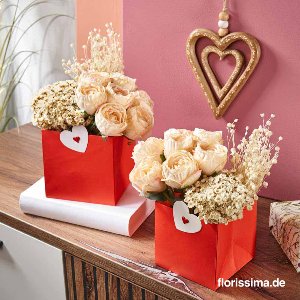 PAPIER GESCHENKTASCHE HERZ FÜR