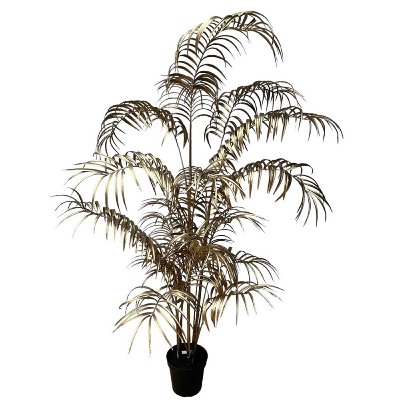 KUNST AREKA PALME IM TOPF L 210 CM gold