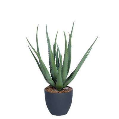 KUNST ALOE IM TOPF H55CM GRÜN