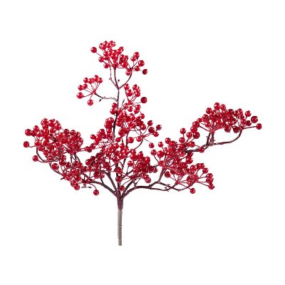 KUNST BEEREN BUSCH L 30CM ROT