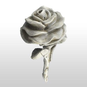 POLY ROSE 11X6CM GRAU