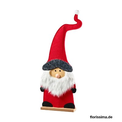 FILZ SANTA AUF HOLZ STEHEND