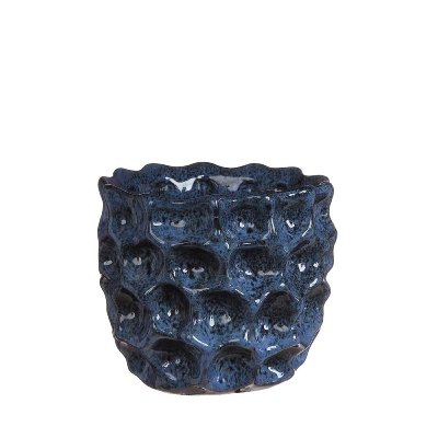 KERAMIK TOPF RUND 15X13CM BLAU