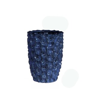 KERAMIK VASE RUND 15X20CM BLAU