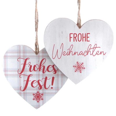 HOLZ HÄNGER HERZ WEIHNACHT