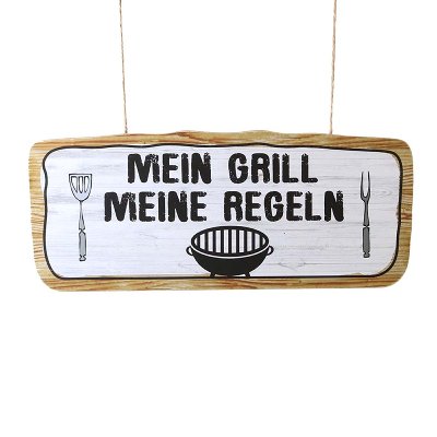 HOLZ SCHILD MEIN GRILL-MEINE